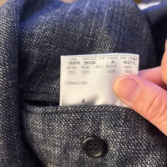 Canali Kei blue modern fit jacket wool silk cashmere blend 34/50 - Picture 10 of 12